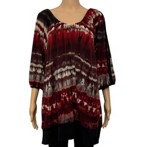 Pretty Good Top Blouse XL  3/4 Sleeves Multicolor